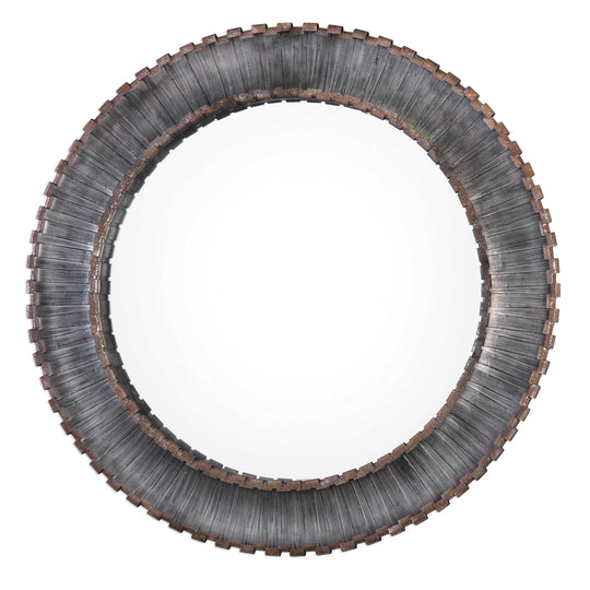 American Home Furniture Uttermost Tanaina Silver Round Mirror