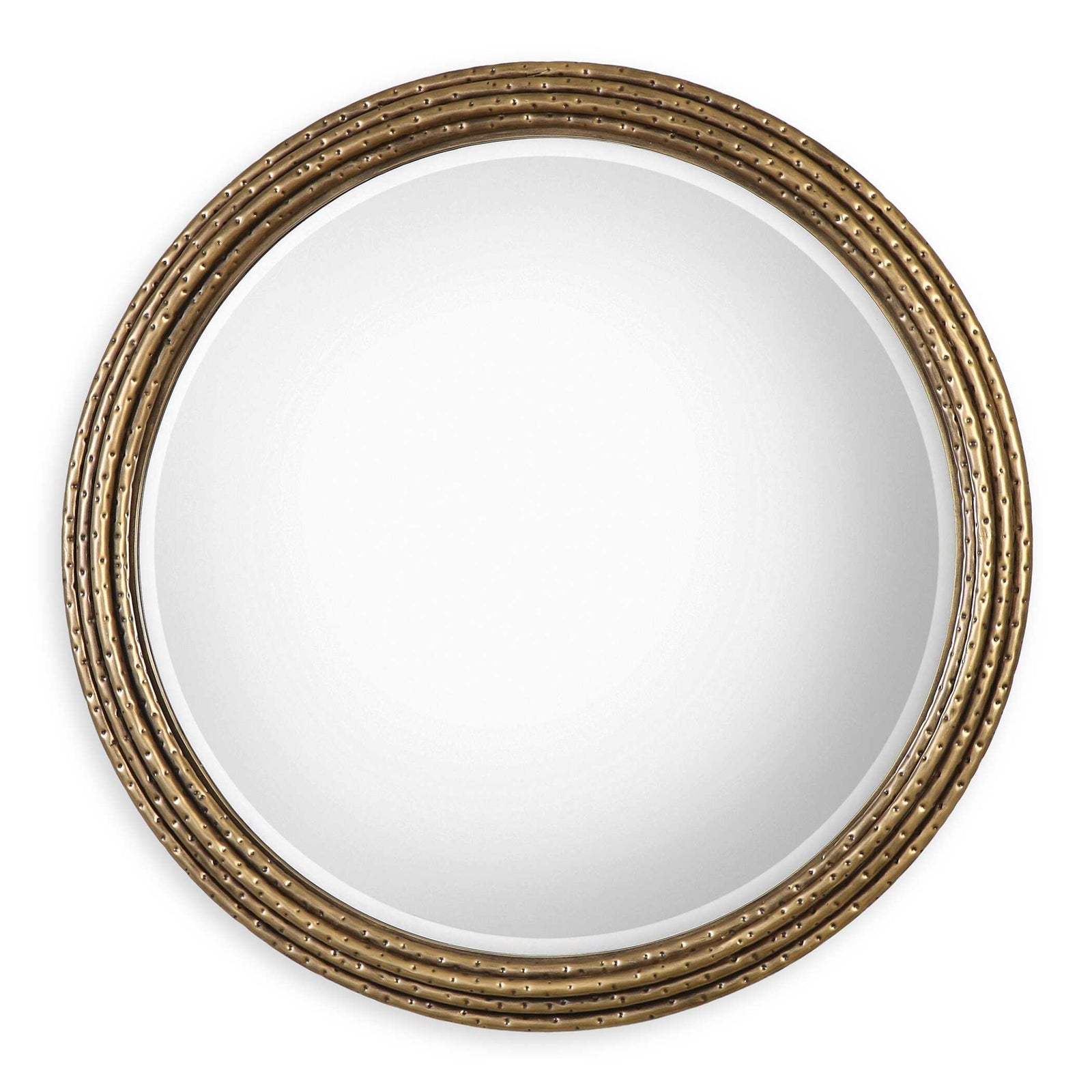 American Home Furniture Uttermost Spera Round Gold Mirror
