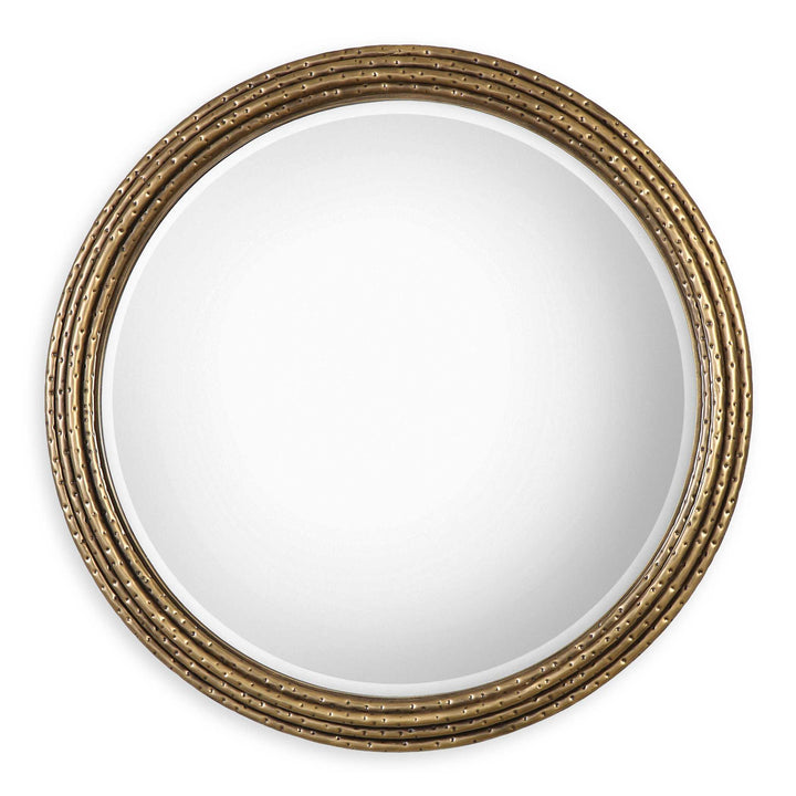 American Home Furniture Uttermost Spera Round Gold Mirror