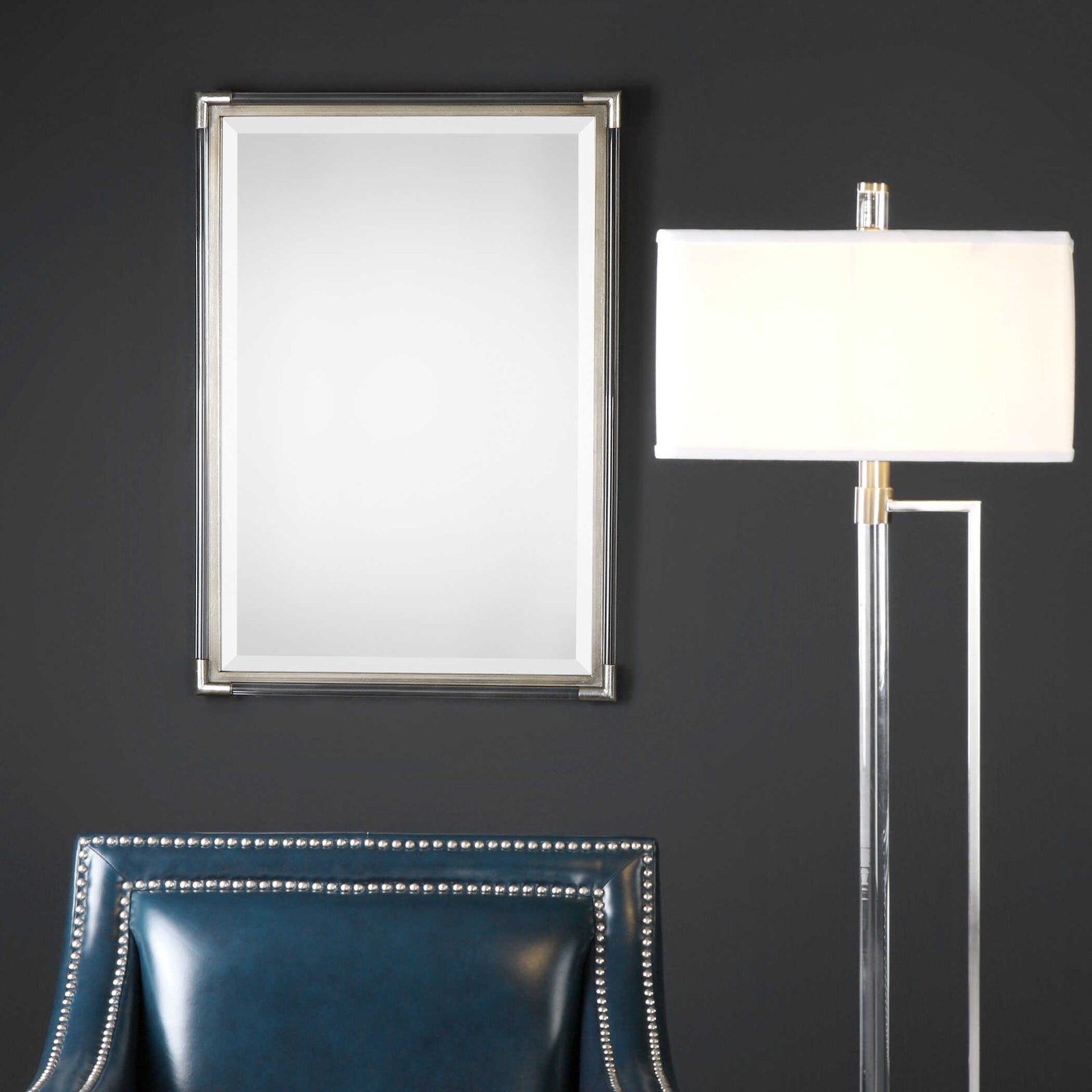 American Home Furniture Uttermost Mackai Metallic Silver Mirror