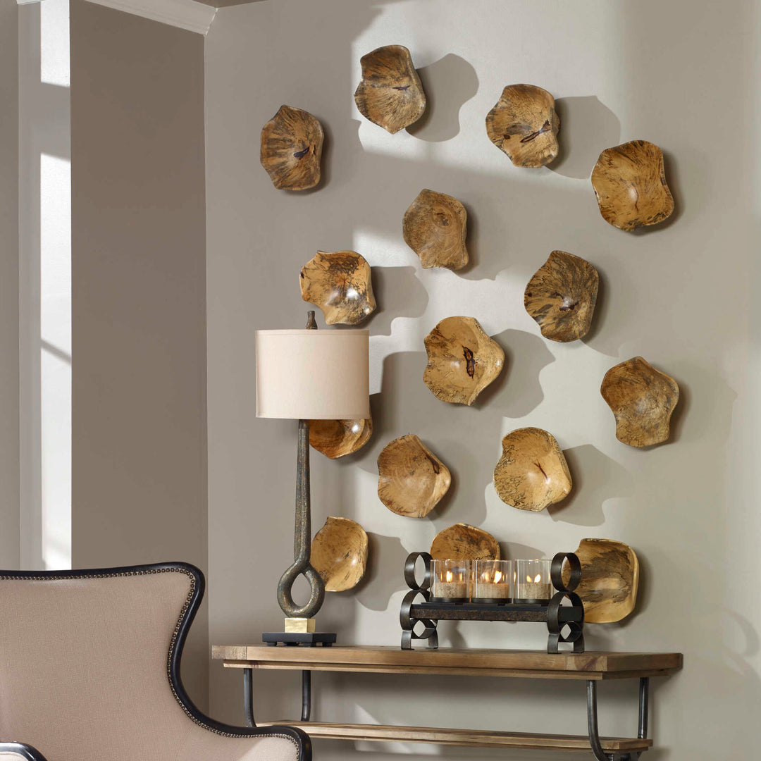 American Home Furniture Uttermost Tamarine Wood Wall Art Set of 3