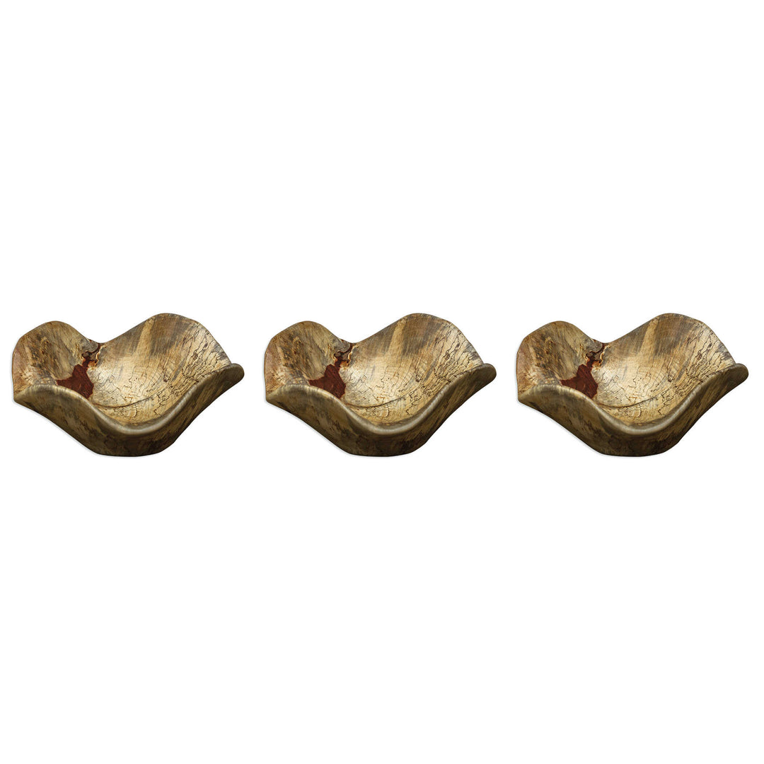 American Home Furniture Uttermost Tamarine Wood Wall Art Set of 3
