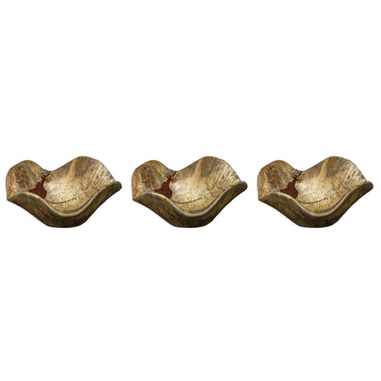 American Home Furniture Uttermost Tamarine Wood Wall Art Set of 3