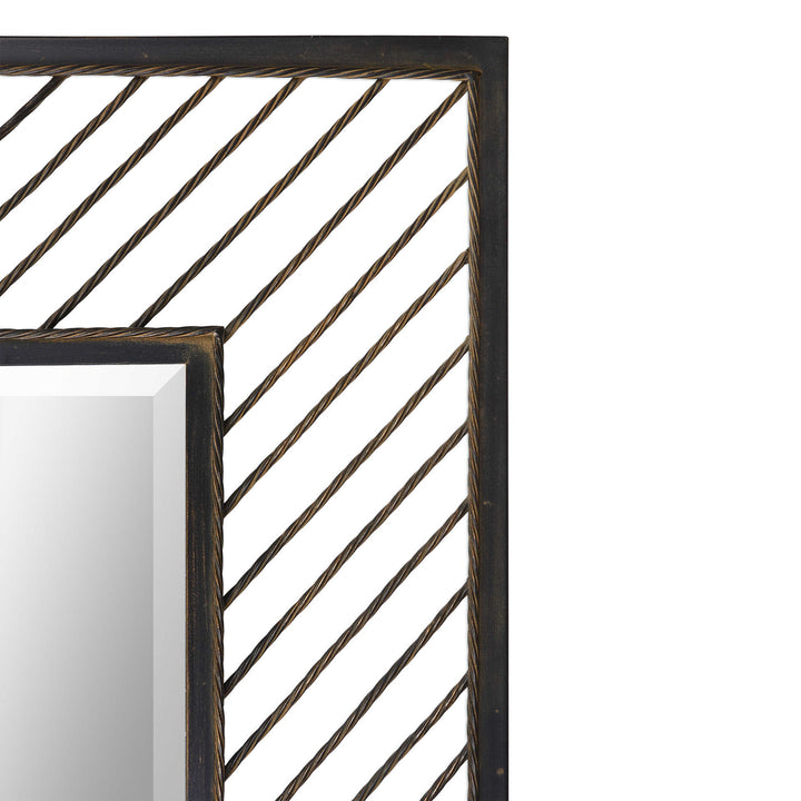 American Home Furniture Uttermost Karel Chevron Mirror