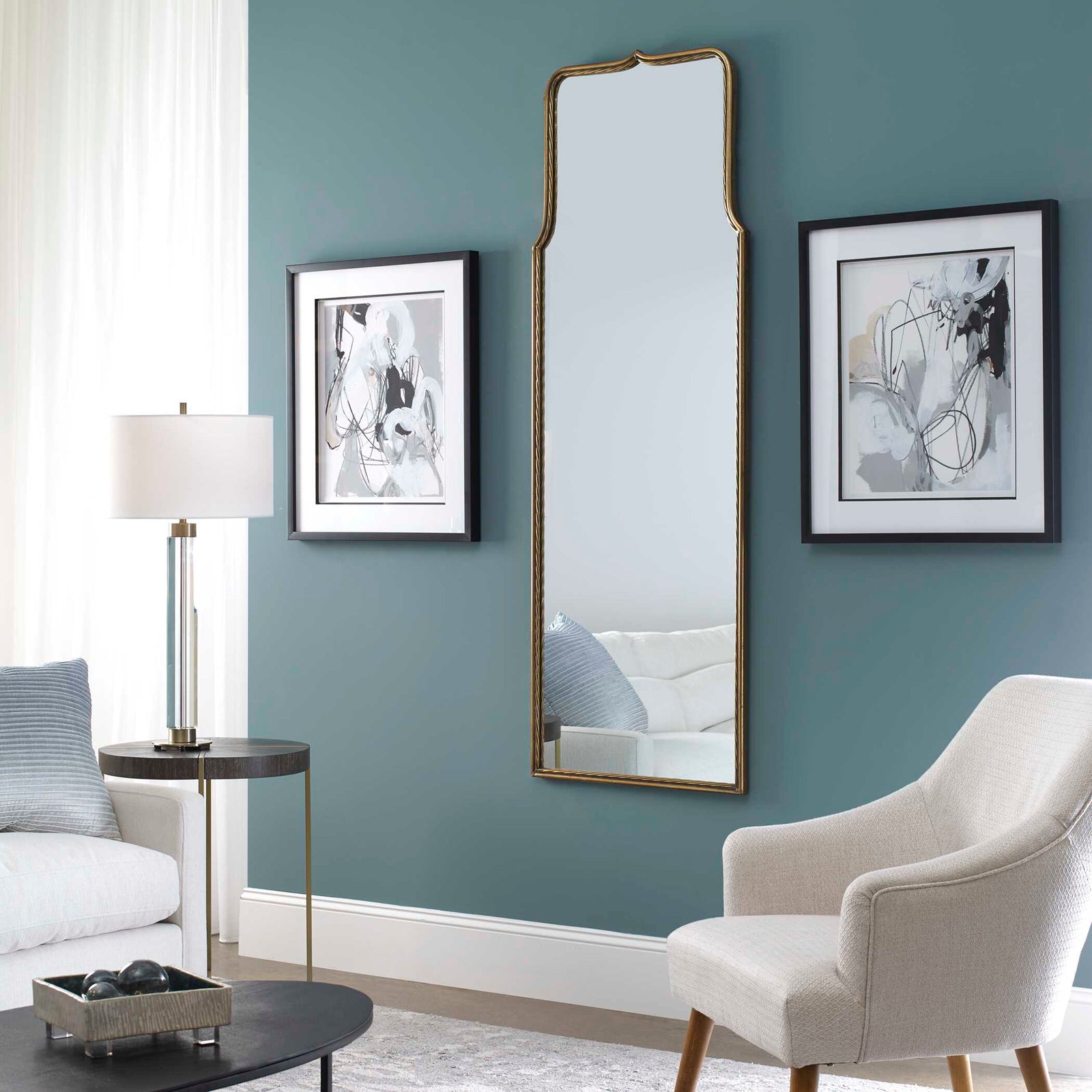 American Home Furniture Uttermost Adelasia Antiqued Gold Mirror