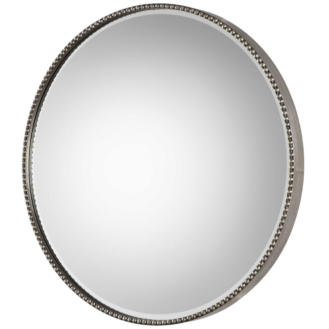 American Home Furniture Uttermost Stefania Beaded Round Mirror
