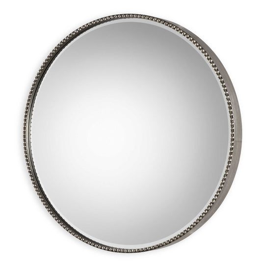 American Home Furniture Uttermost Stefania Beaded Round Mirror