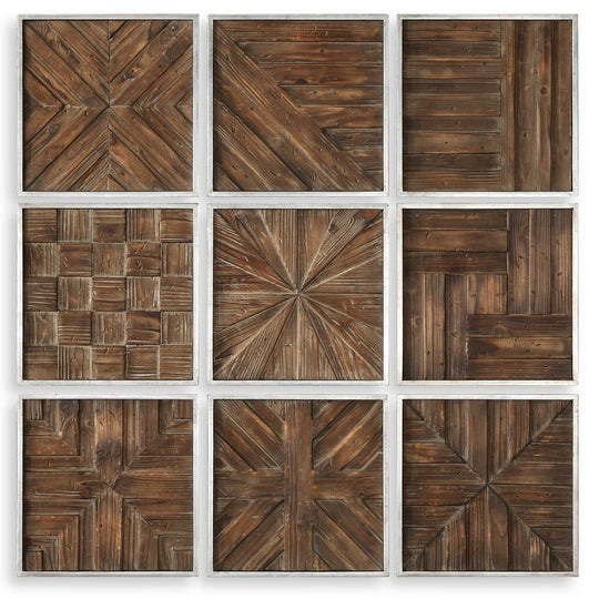 American Home Furniture Uttermost Bryndle Squares Wood Wall Decor