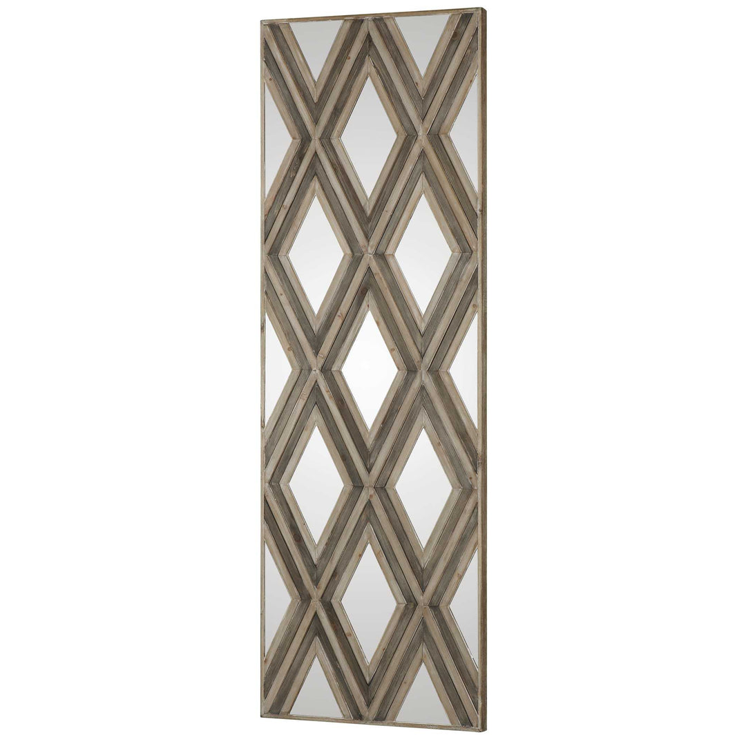 American Home Furniture Uttermost Tahira Geometric Argyle Pattern Wall Mirror