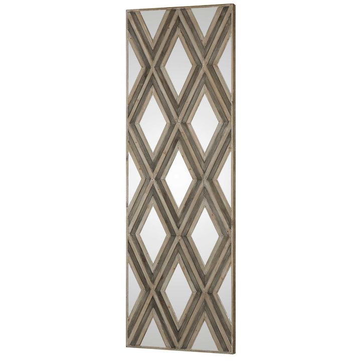 American Home Furniture Uttermost Tahira Geometric Argyle Pattern Wall Mirror