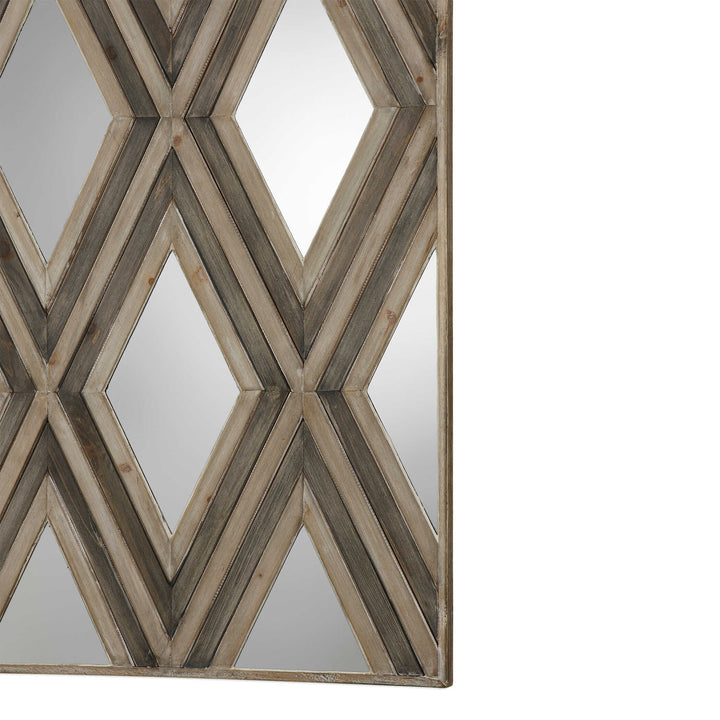 American Home Furniture Uttermost Tahira Geometric Argyle Pattern Wall Mirror