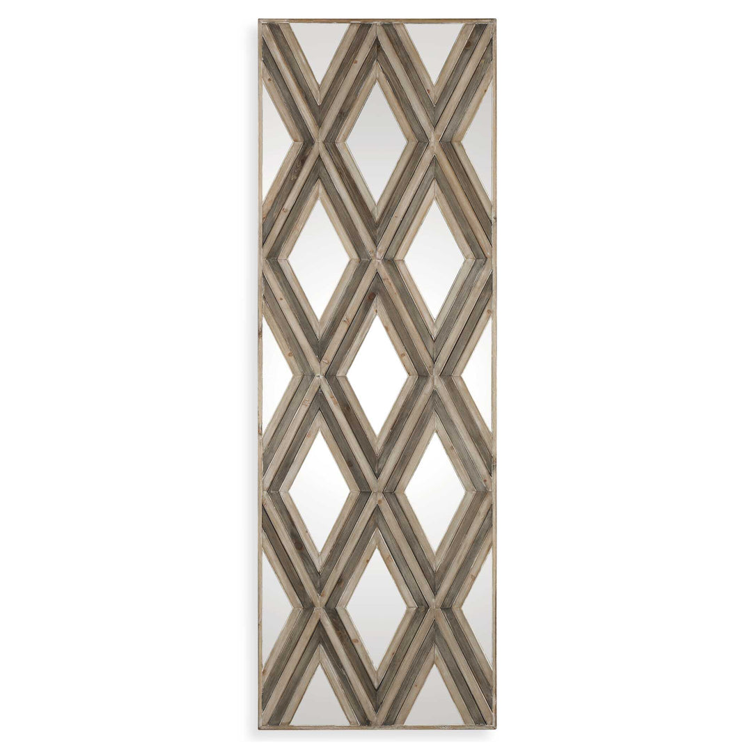 American Home Furniture Uttermost Tahira Geometric Argyle Pattern Wall Mirror