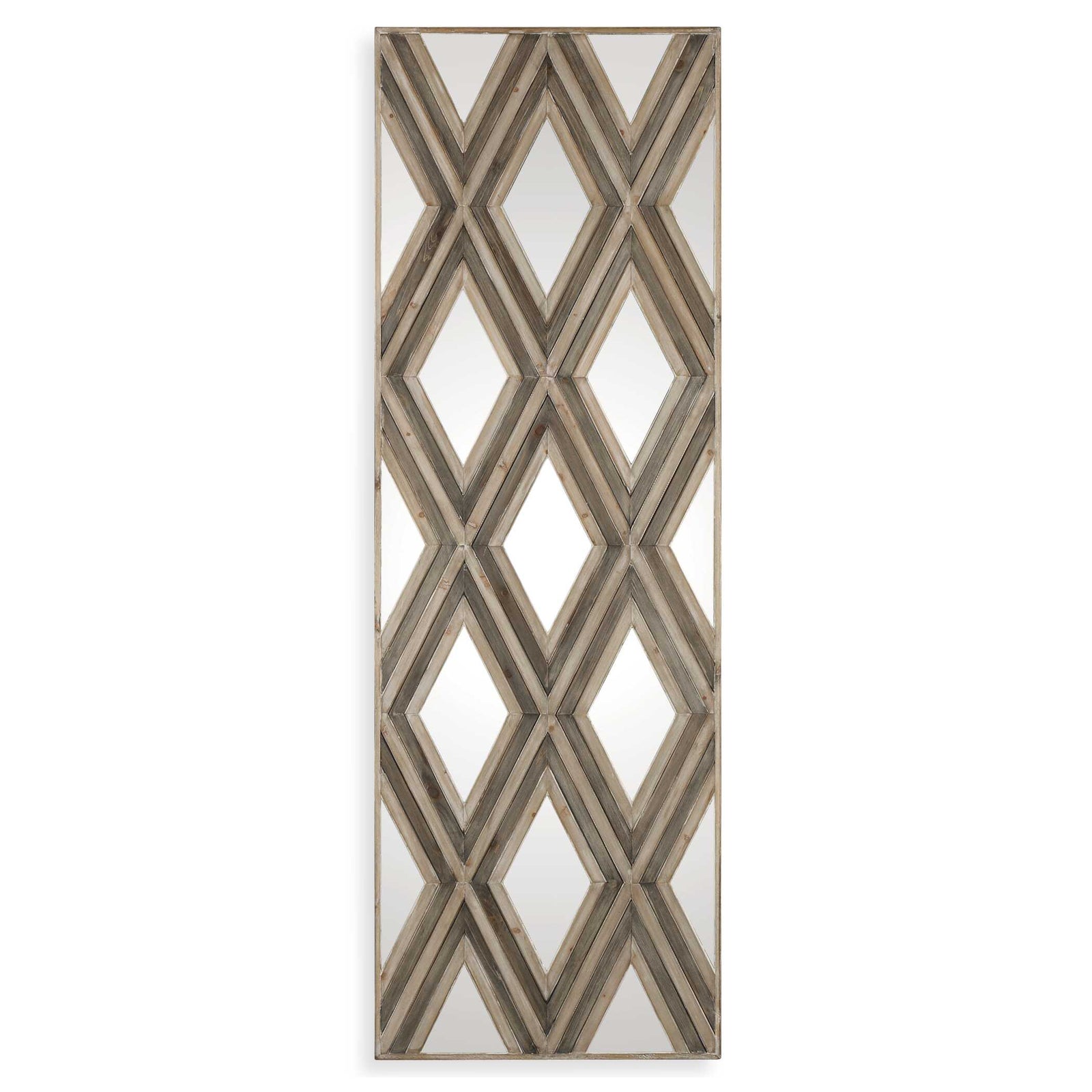 American Home Furniture Uttermost Tahira Geometric Argyle Pattern Wall Mirror