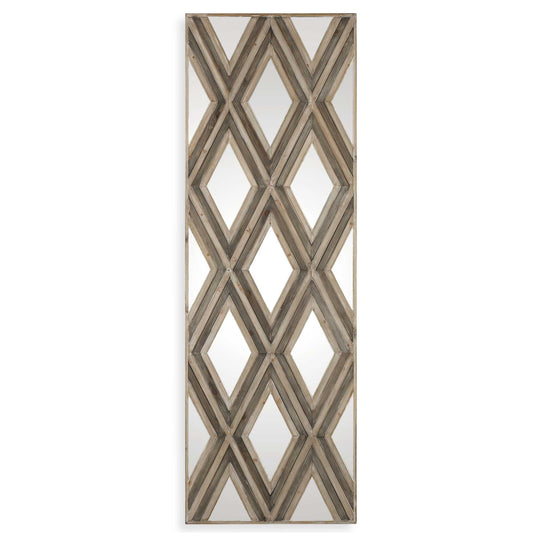 American Home Furniture Uttermost Tahira Geometric Argyle Pattern Wall Mirror