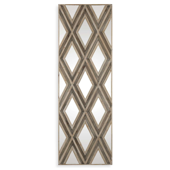 American Home Furniture Uttermost Tahira Geometric Argyle Pattern Wall Mirror
