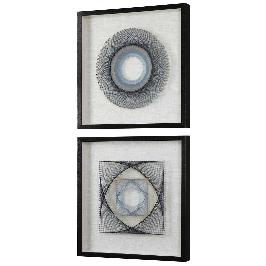 American Home Furniture Uttermost String Duet Geometric Art S/2