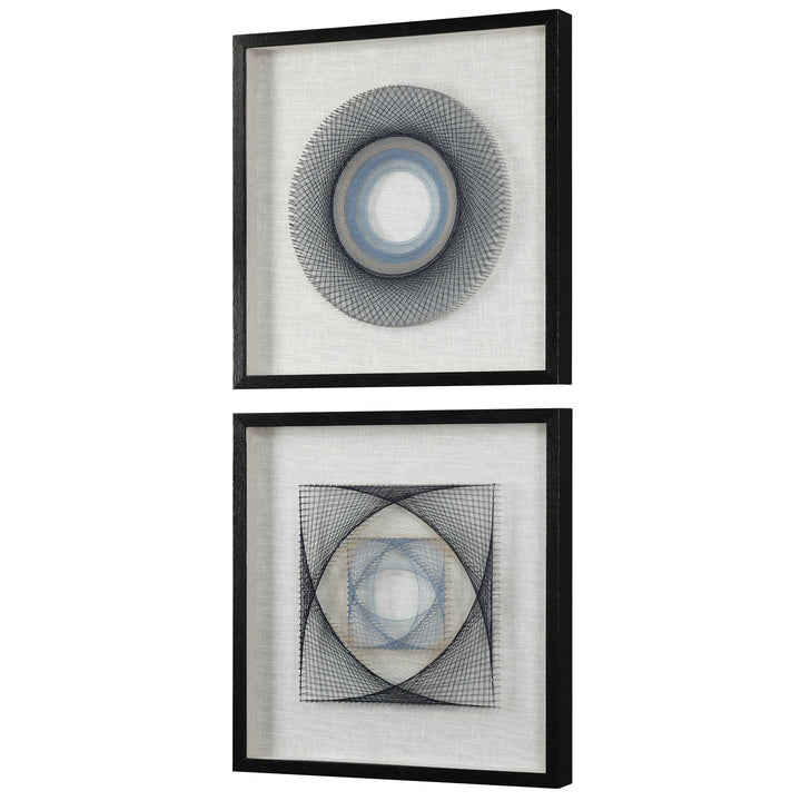 American Home Furniture Uttermost String Duet Geometric Art S/2