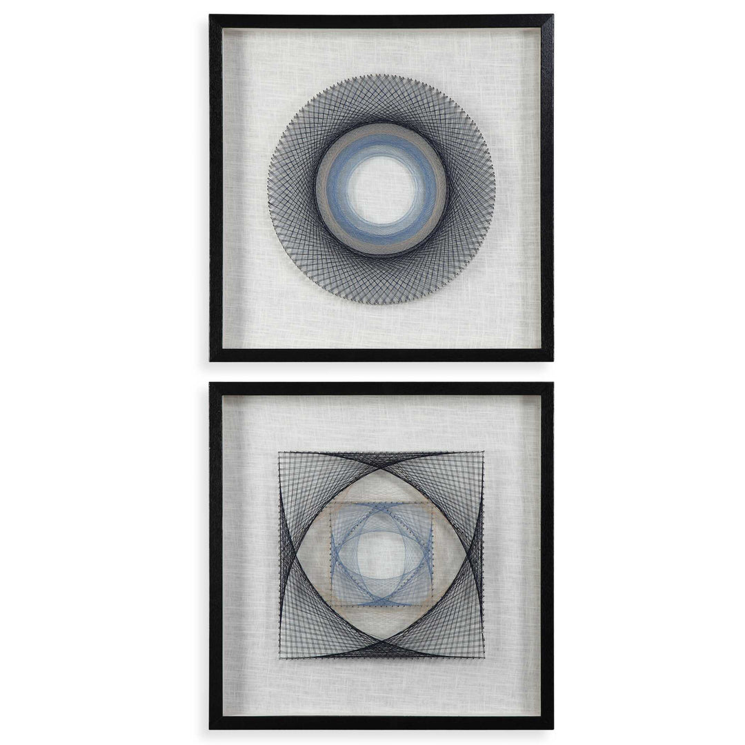 American Home Furniture Uttermost String Duet Geometric Art S/2