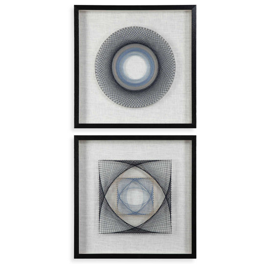 American Home Furniture Uttermost String Duet Geometric Art S/2