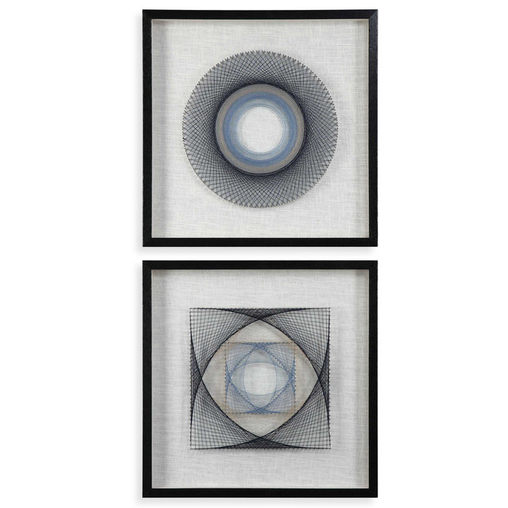 American Home Furniture Uttermost String Duet Geometric Art S/2