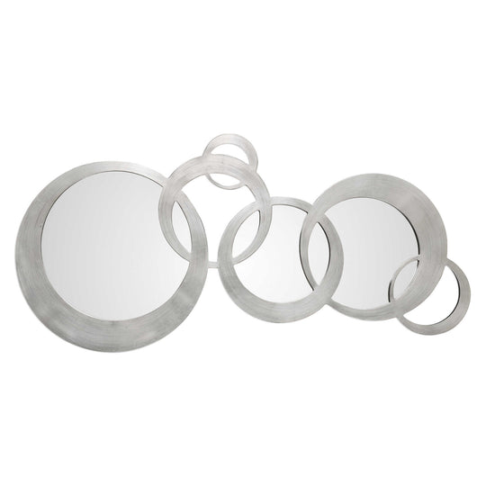 American Home Furniture Uttermost Odiana Silver Rings Modern Mirror