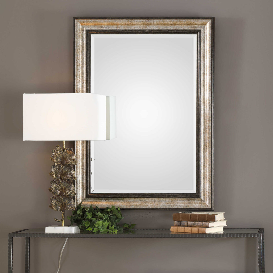 American Home Furniture Uttermost Shefford Antiqued Silver Mirror