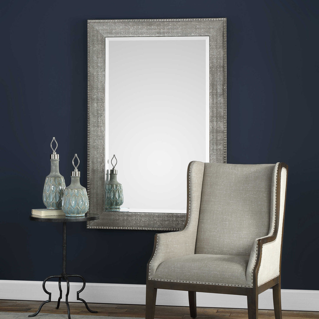 American Home Furniture Uttermost Leiston Metallic Silver Mirror