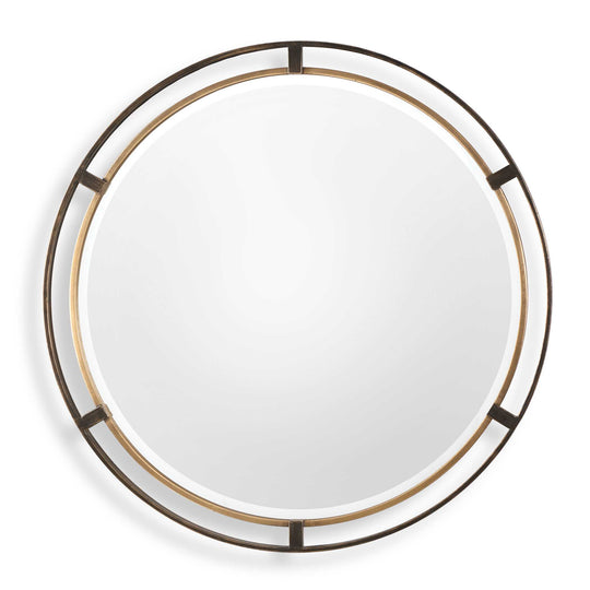 American Home Furniture Uttermost Carrizo Bronze Round Mirror