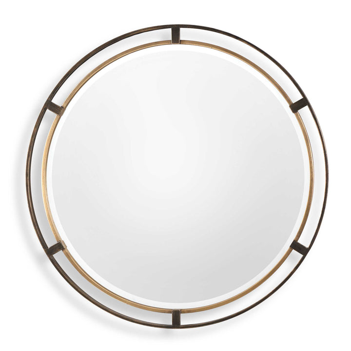 American Home Furniture Uttermost Carrizo Bronze Round Mirror