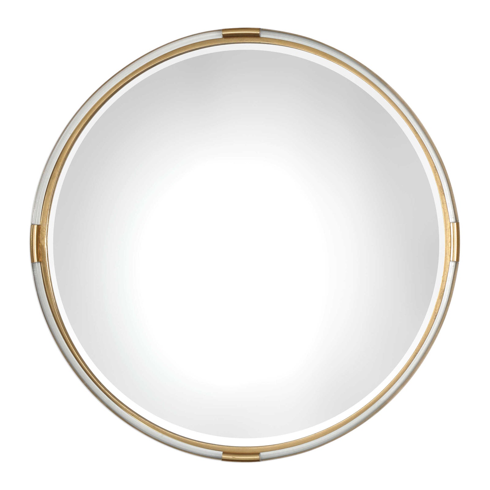 American Home Furniture Uttermost Mackai Round Gold Mirror