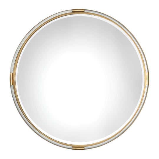 American Home Furniture Uttermost Mackai Round Gold Mirror