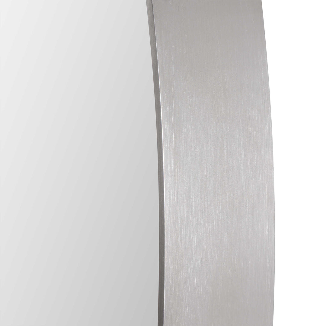American Home Furniture Uttermost Pursley Brushed Nickel Oval Mirror