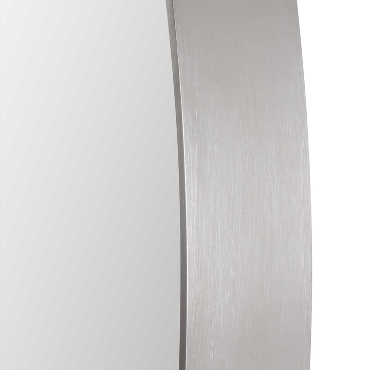 American Home Furniture Uttermost Pursley Brushed Nickel Oval Mirror