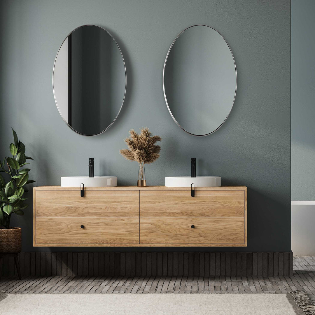 American Home Furniture Uttermost Pursley Brushed Nickel Oval Mirror