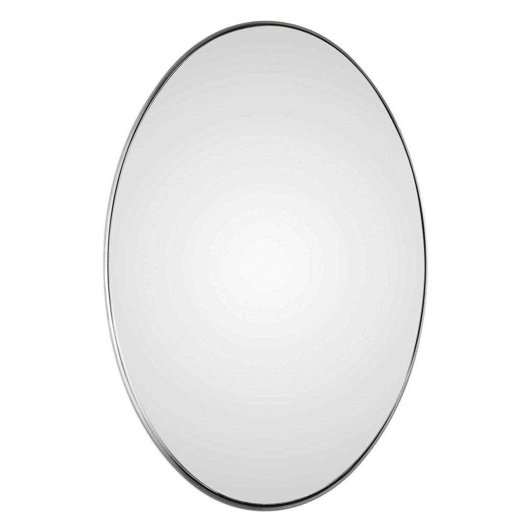 American Home Furniture Uttermost Pursley Brushed Nickel Oval Mirror