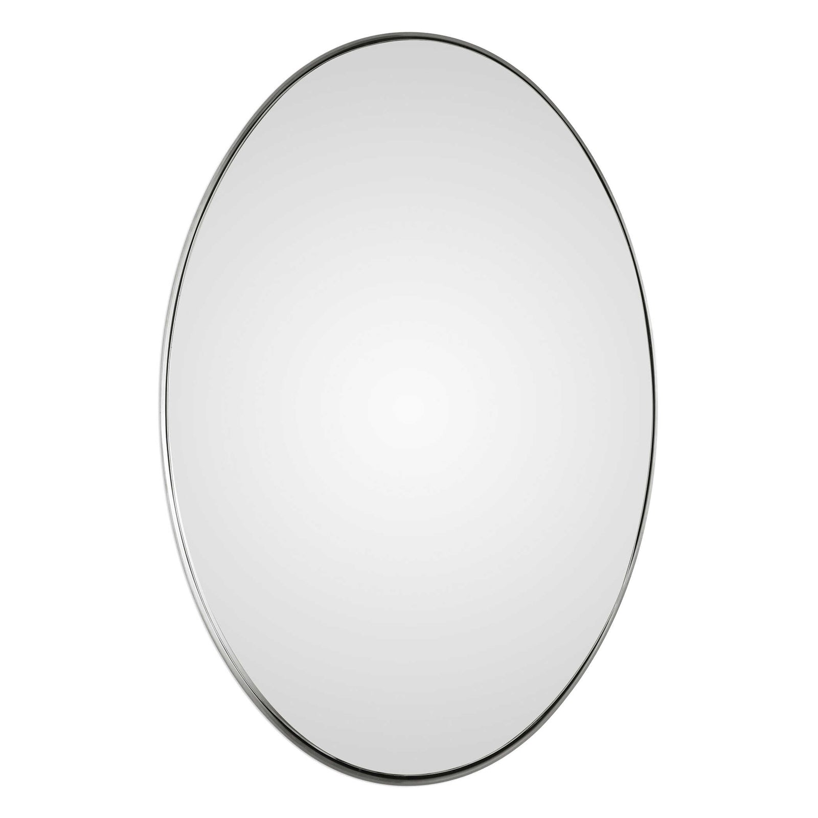 American Home Furniture Uttermost Pursley Brushed Nickel Oval Mirror