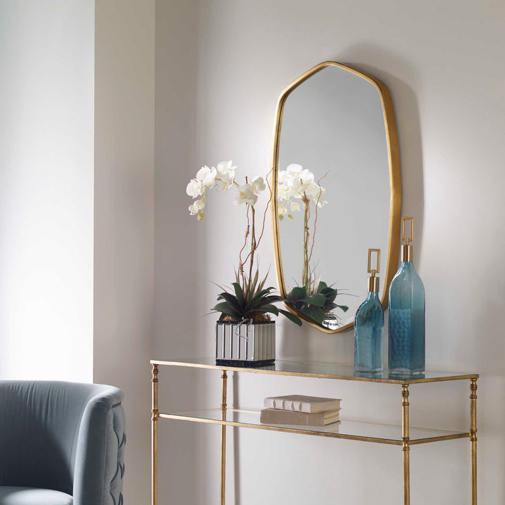 American Home Furniture Uttermost Duronia Antiqued Gold Mirror