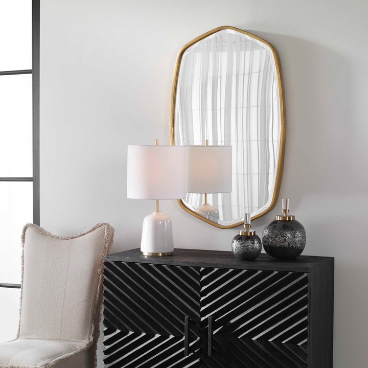 American Home Furniture Uttermost Duronia Antiqued Gold Mirror