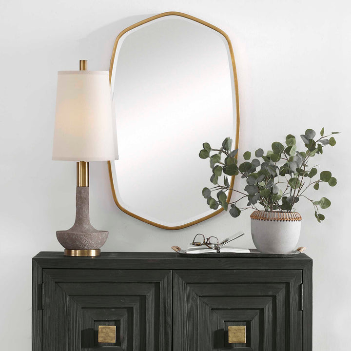 American Home Furniture Uttermost Duronia Antiqued Gold Mirror
