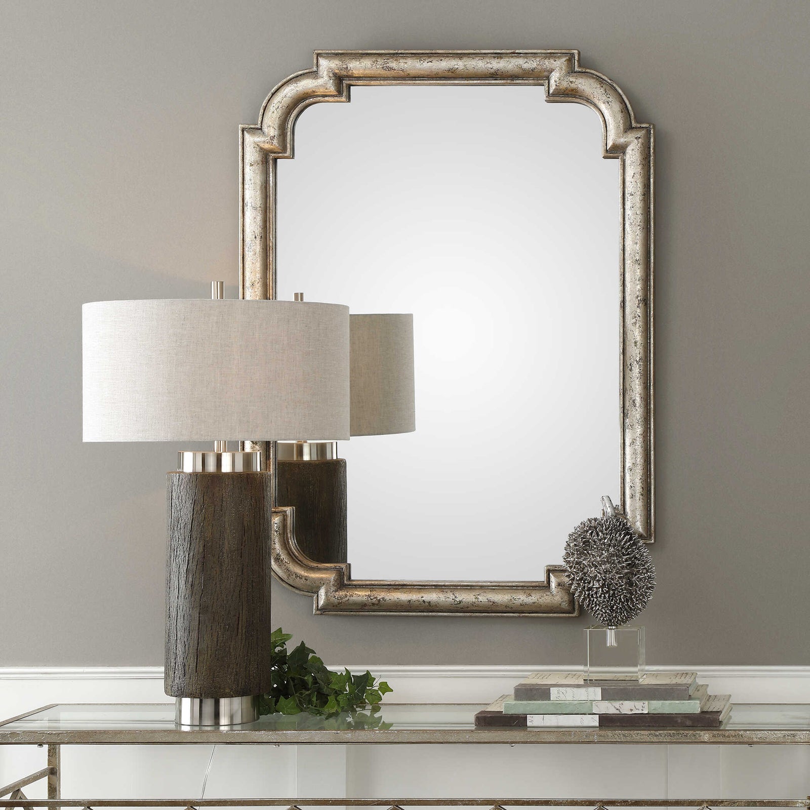 American Home Furniture Uttermost Calanna Antique Silver Mirror