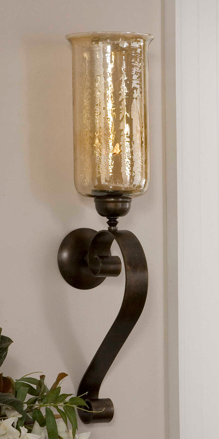 American Home Furniture Uttermost Joselyn Bronze Candle Wall Sconce