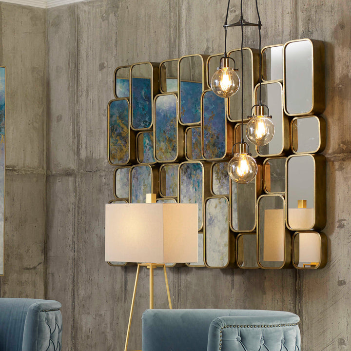 American Home Furniture Uttermost Canute Modern Gold Mirror