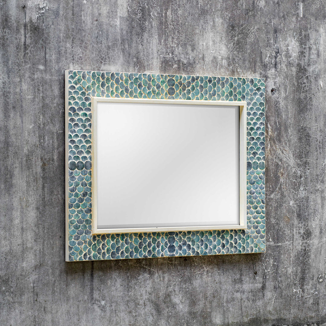 American Home Furniture Uttermost Makaria Coastal Blue Mirror