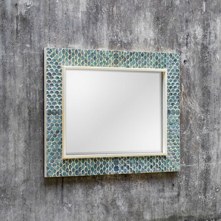 American Home Furniture Uttermost Makaria Coastal Blue Mirror