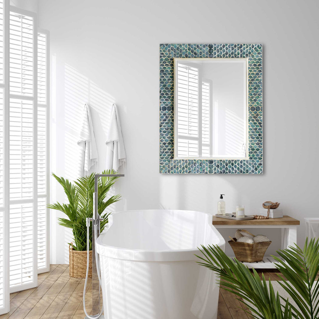 American Home Furniture Uttermost Makaria Coastal Blue Mirror