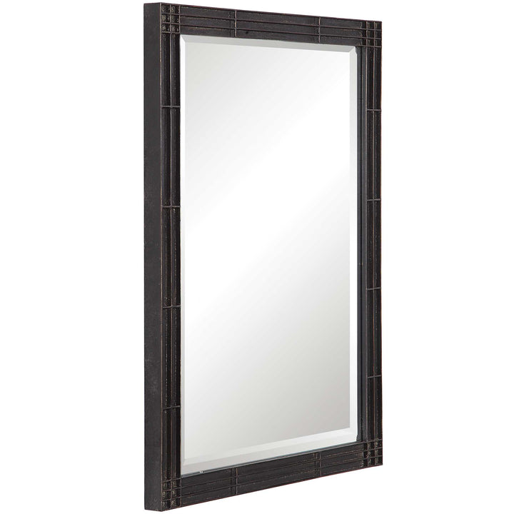 American Home Furniture Uttermost Gower Aged Black Vanity Mirror