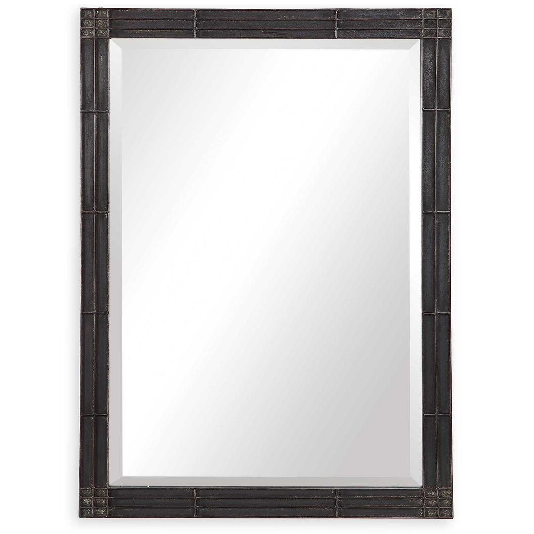 American Home Furniture Uttermost Gower Aged Black Vanity Mirror