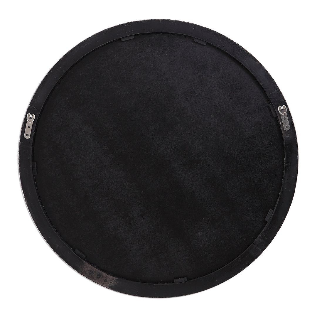 American Home Furniture Uttermost Wayde Gold Bark Round Mirror
