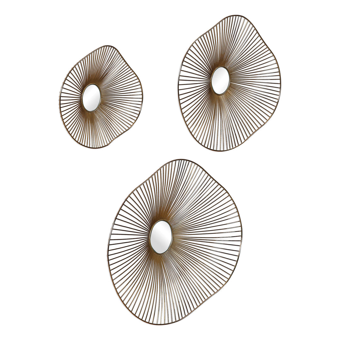 American Home Furniture Uttermost Avarie Gold Metal Wall Art Set/3