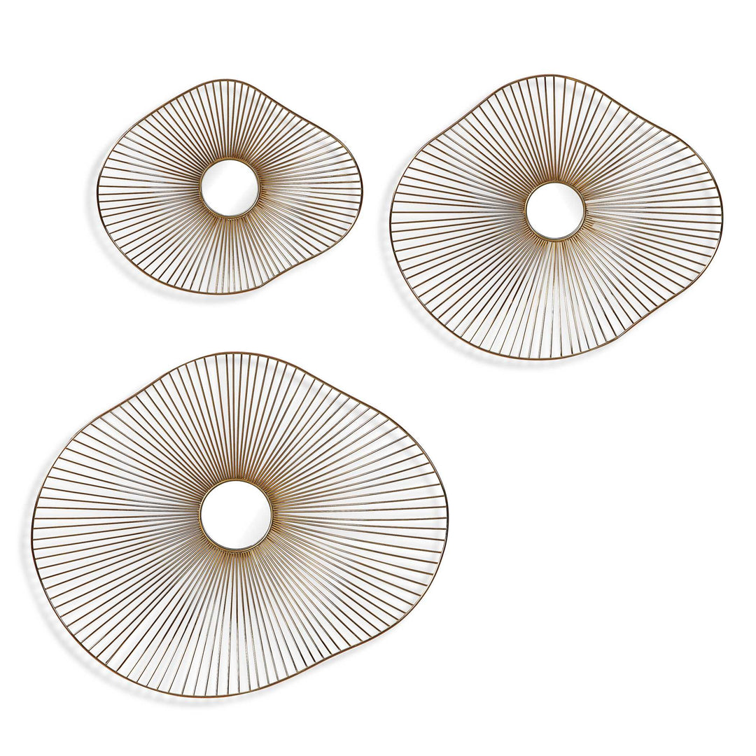 American Home Furniture Uttermost Avarie Gold Metal Wall Art Set/3